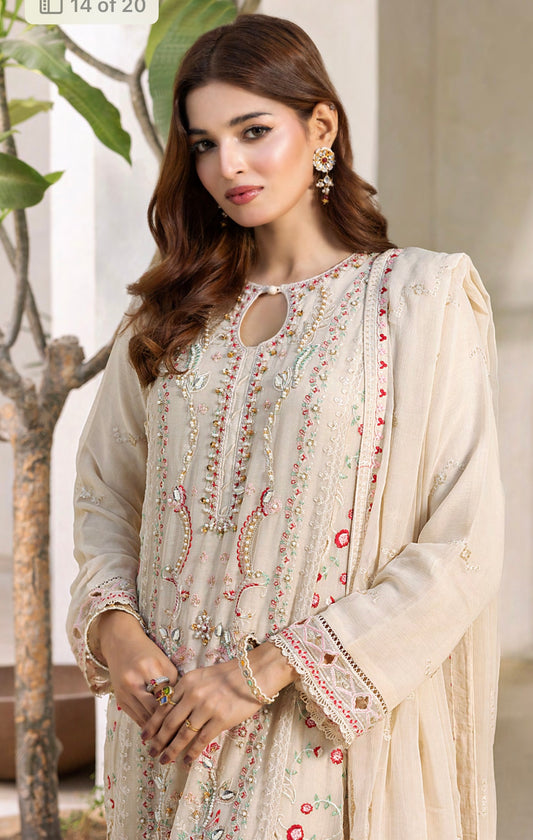 Embriordered Chiffon Gown