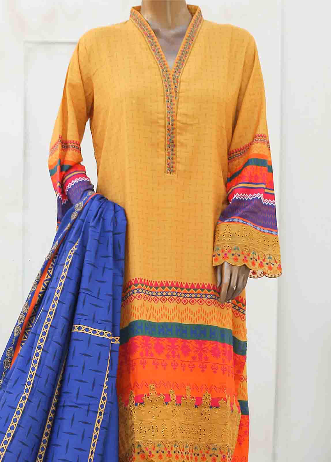 Bin Saeed 3 Piece Linen Embroidered Stitched Suit