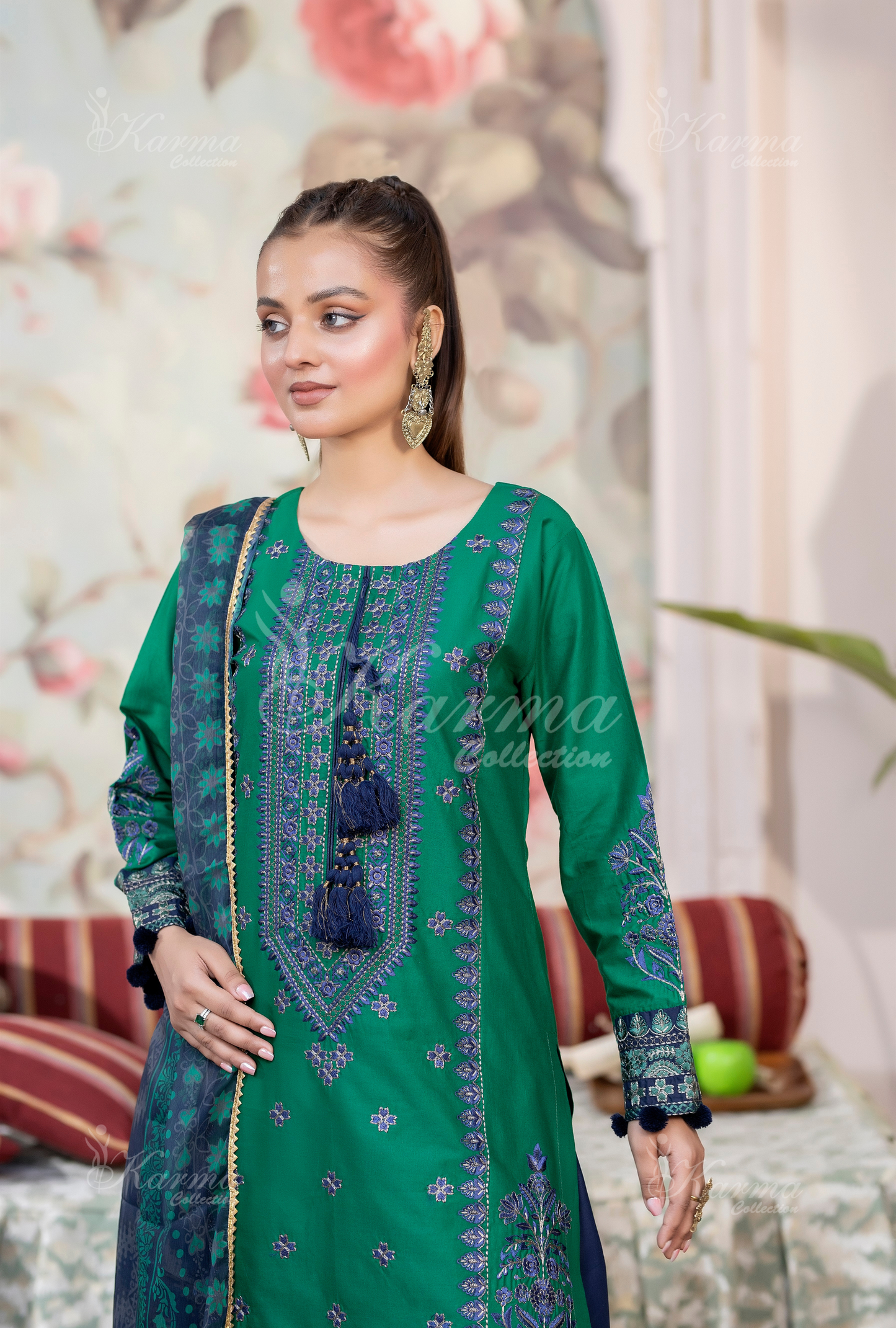 Karma 3 Piece Embroidered Suit
