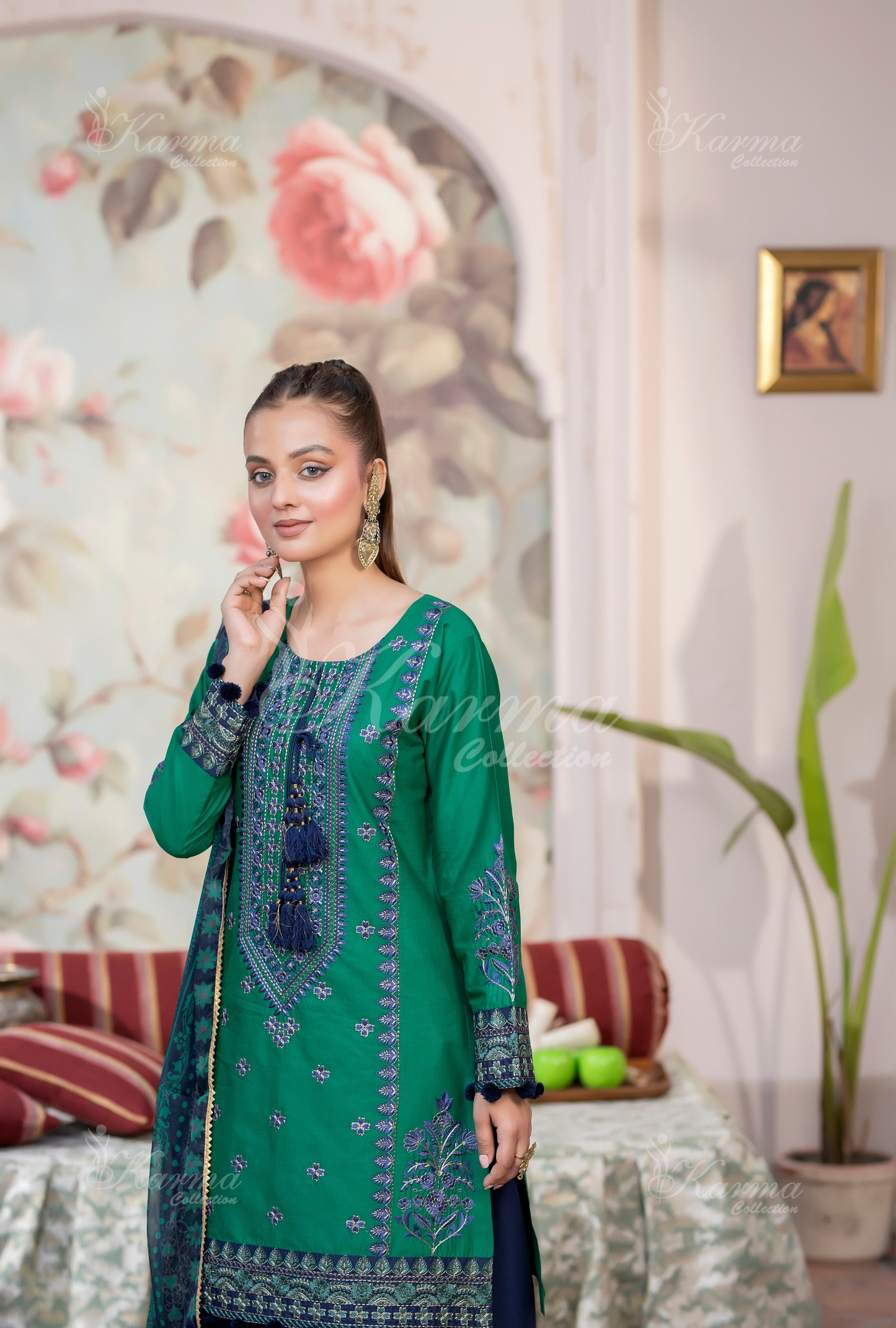 Karma 3 Piece Embroidered Suit