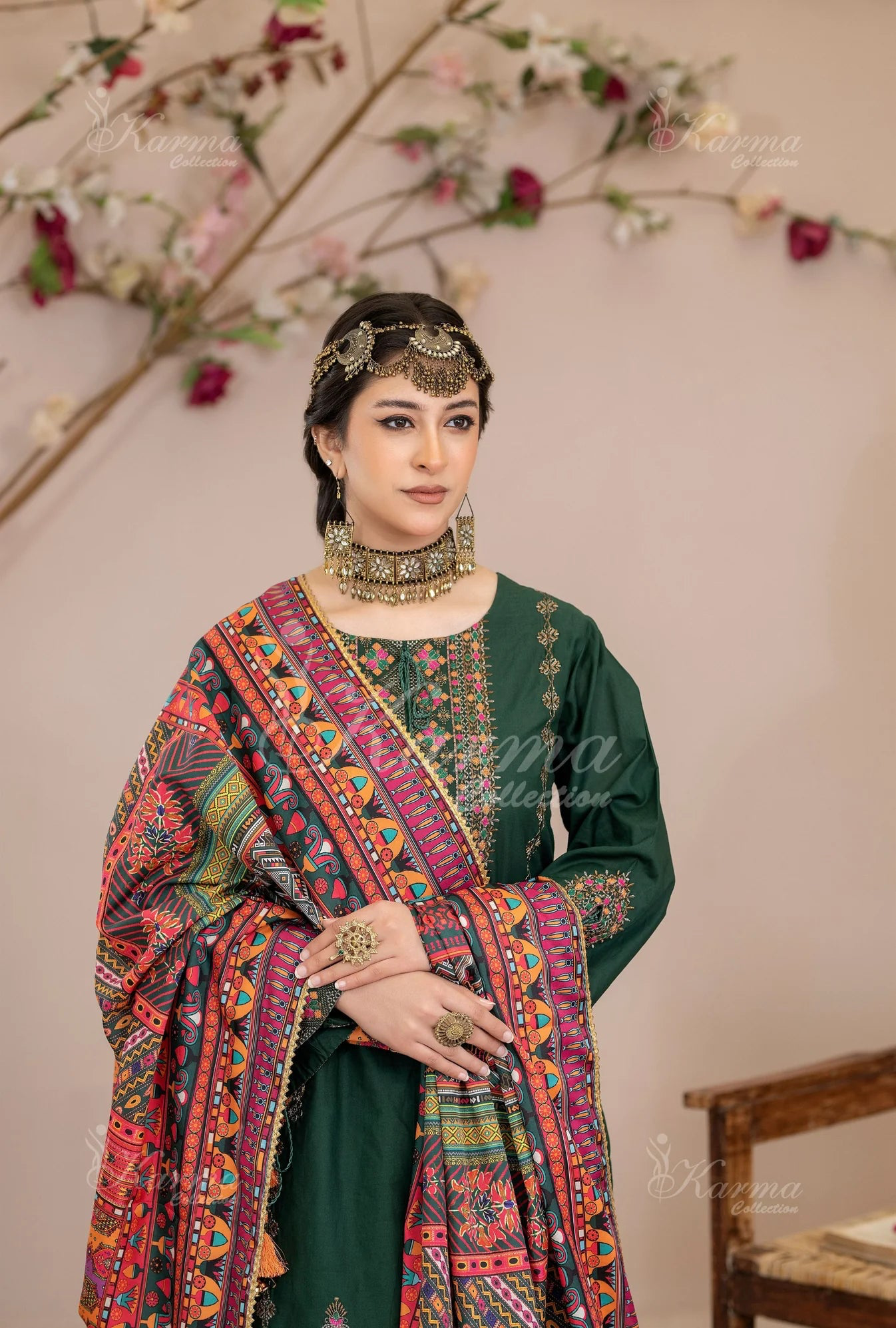 Karma 3 Piece Embroidered Suit