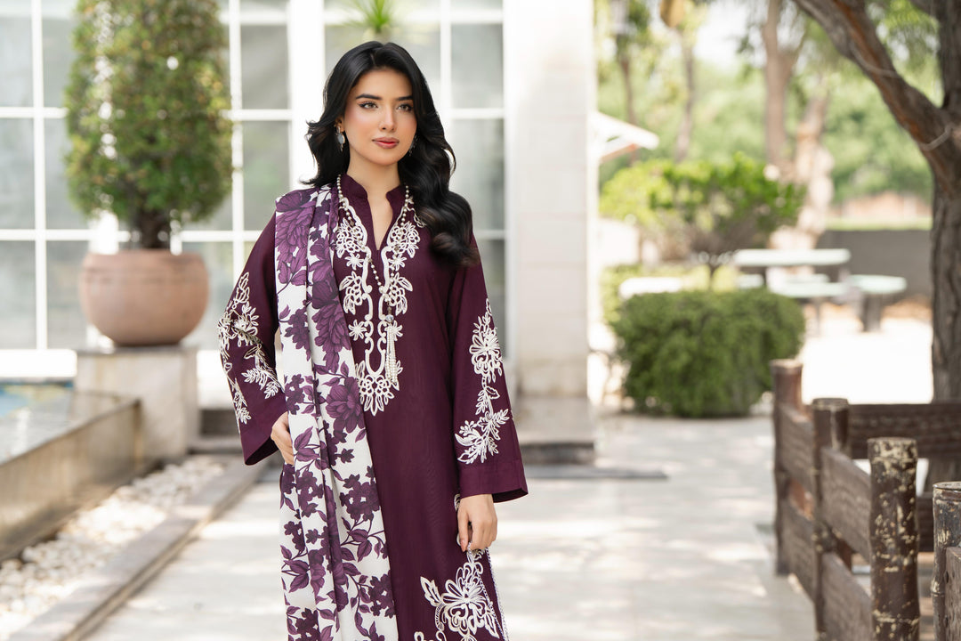Raniyah- 3 Piece Linen Ready-to-wear