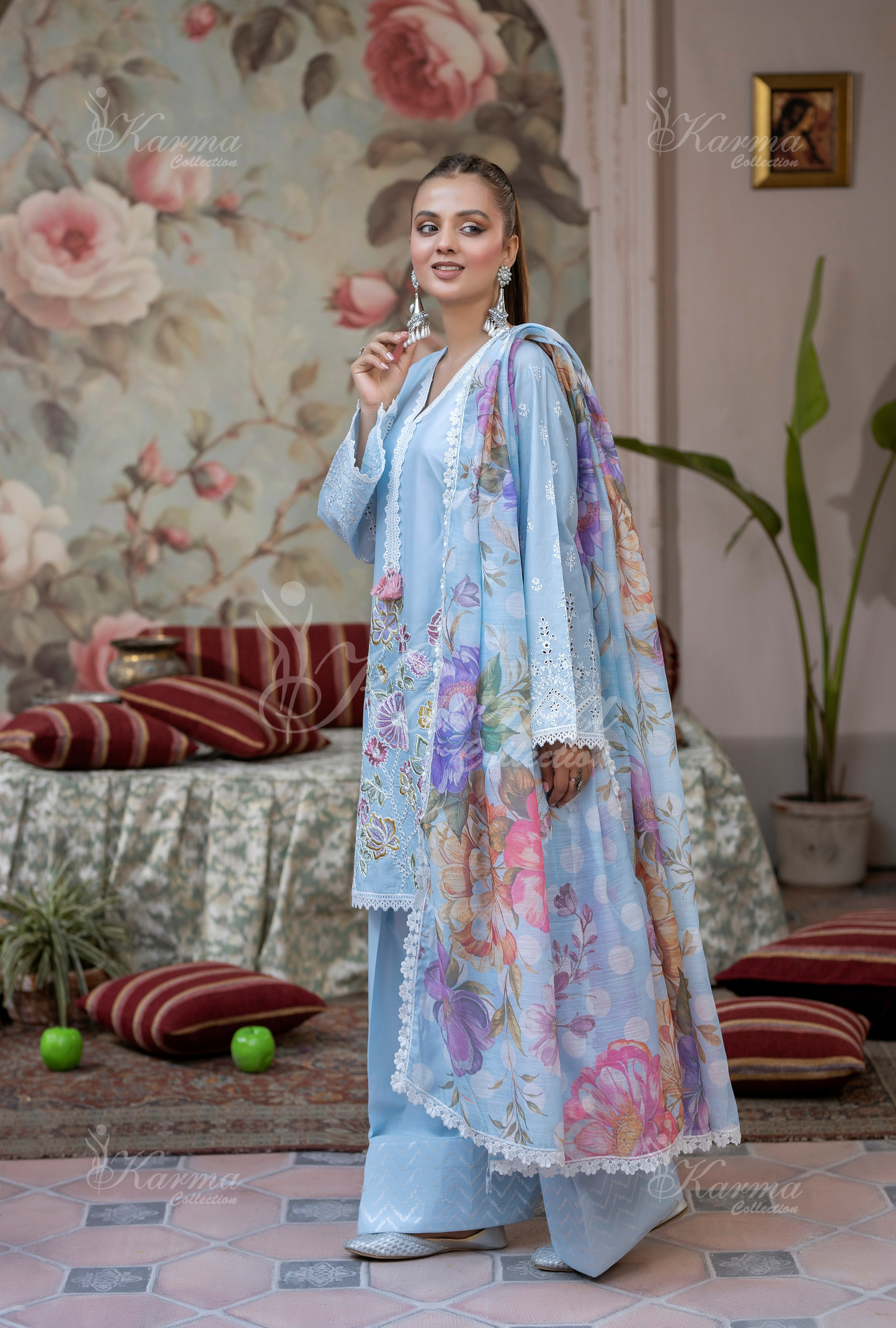 Karma 3 Piece Embroidered Suit