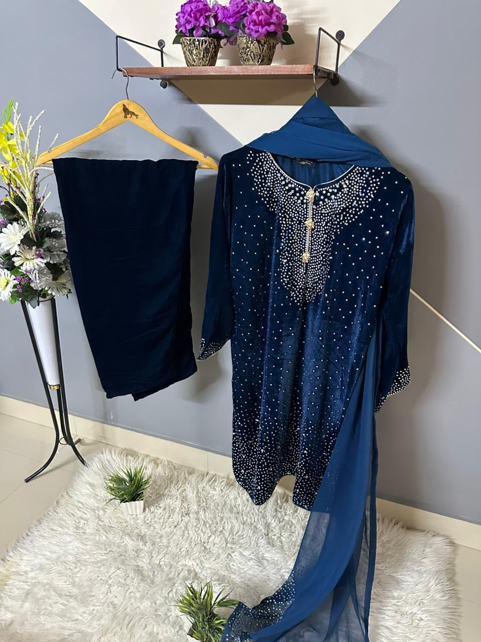 Jasmin 3 Piece Velvet Suit