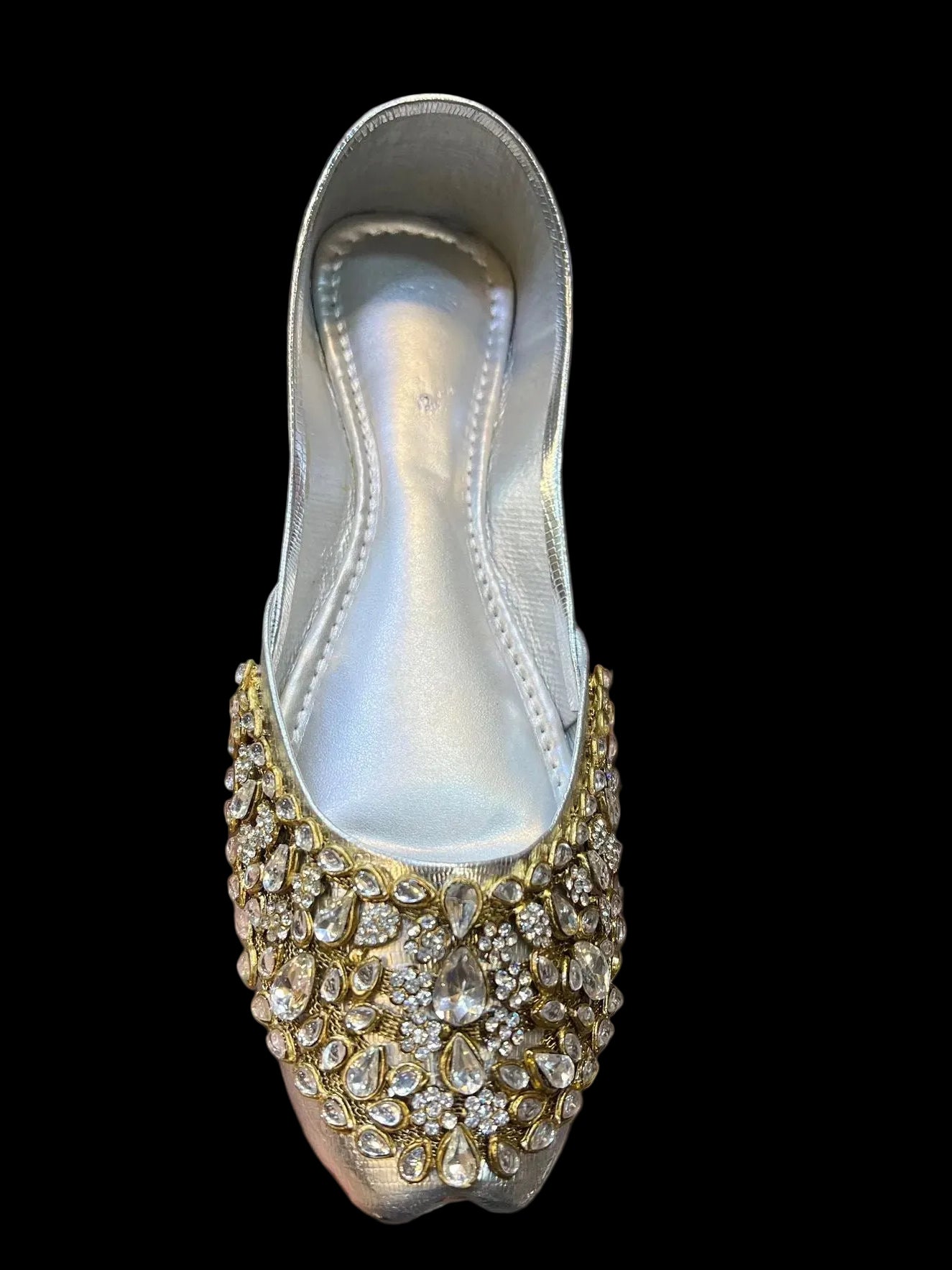Silver Kundan Khussa