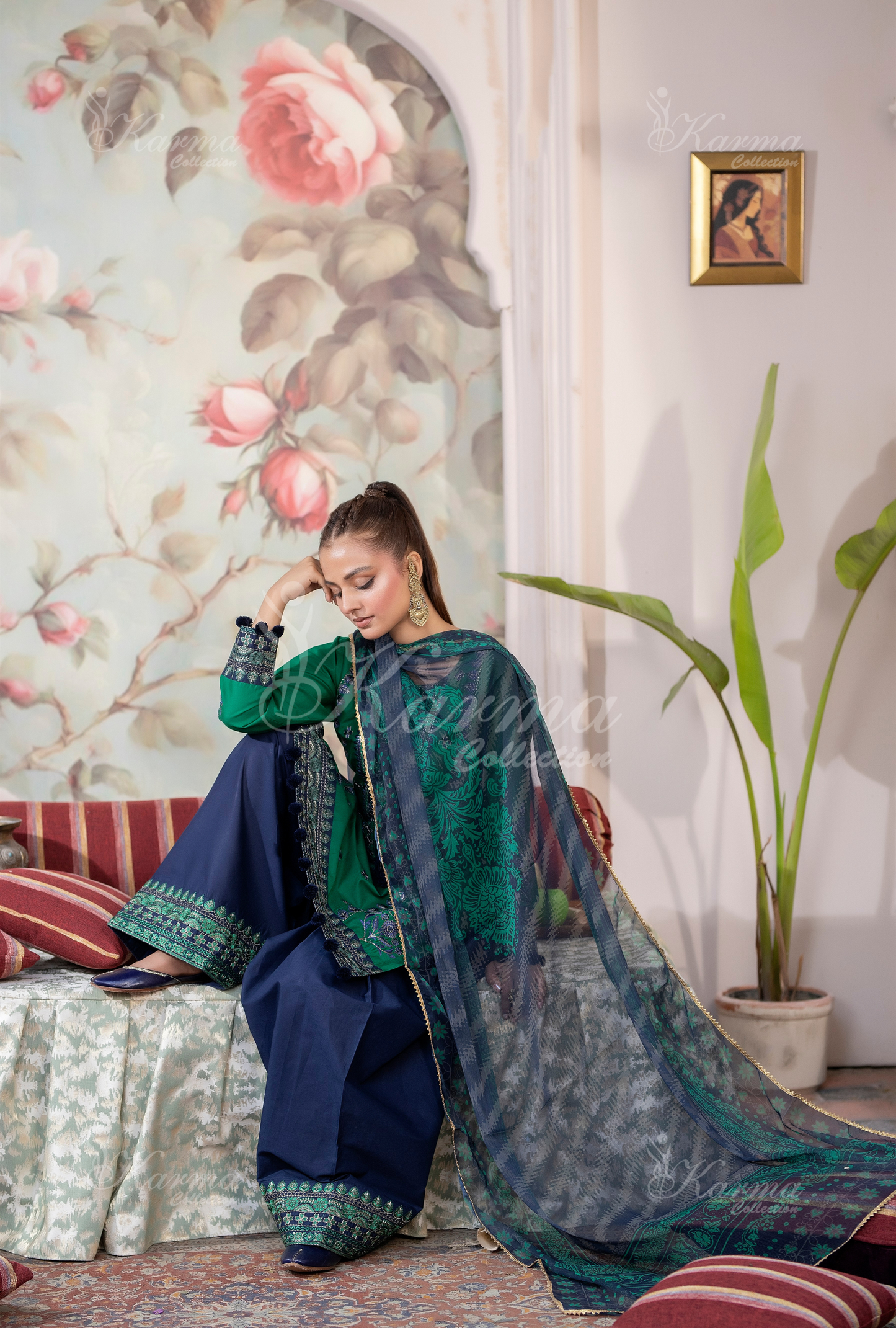 Karma 3 Piece Embroidered Suit