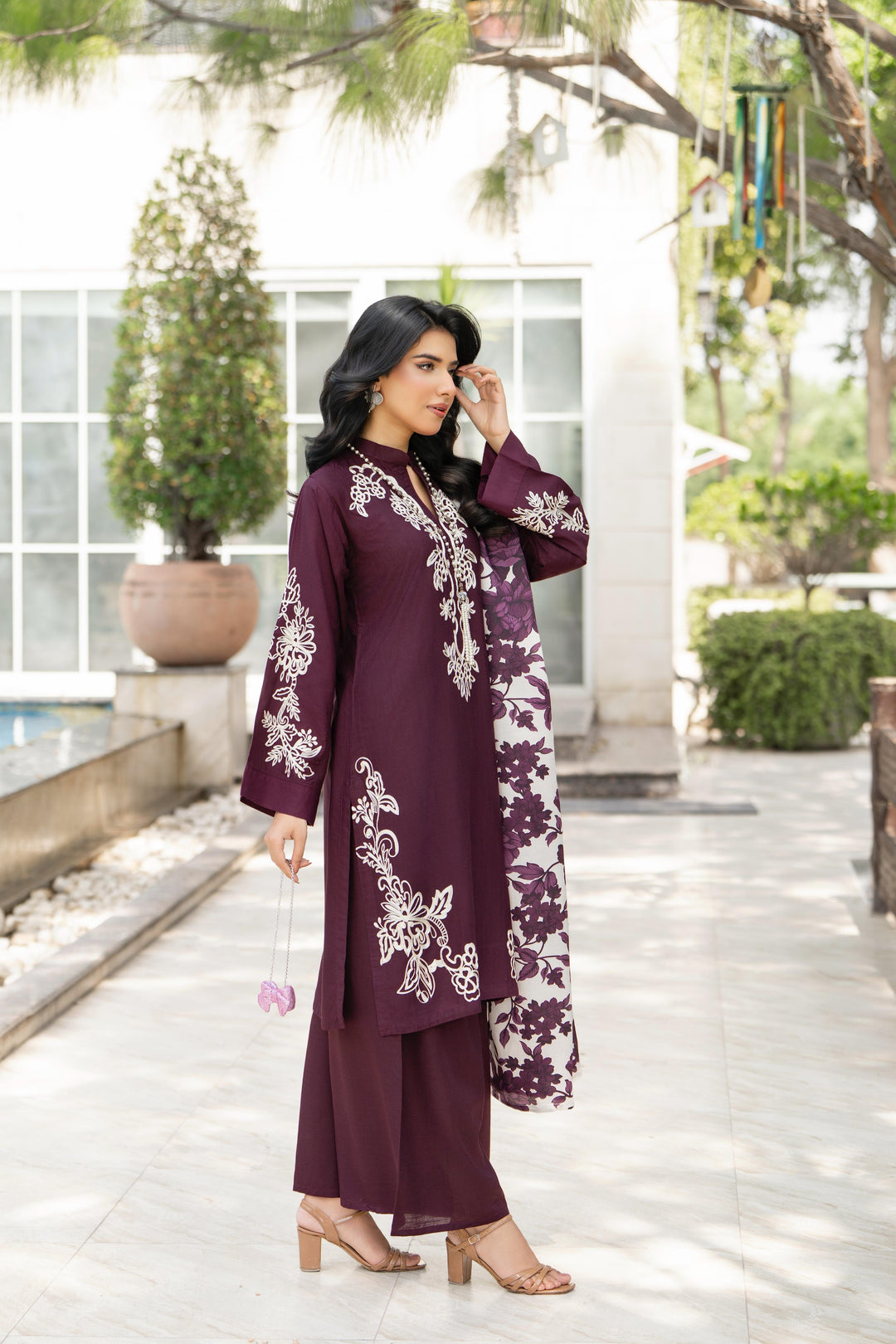 Raniyah- 3 Piece Linen Ready-to-wear