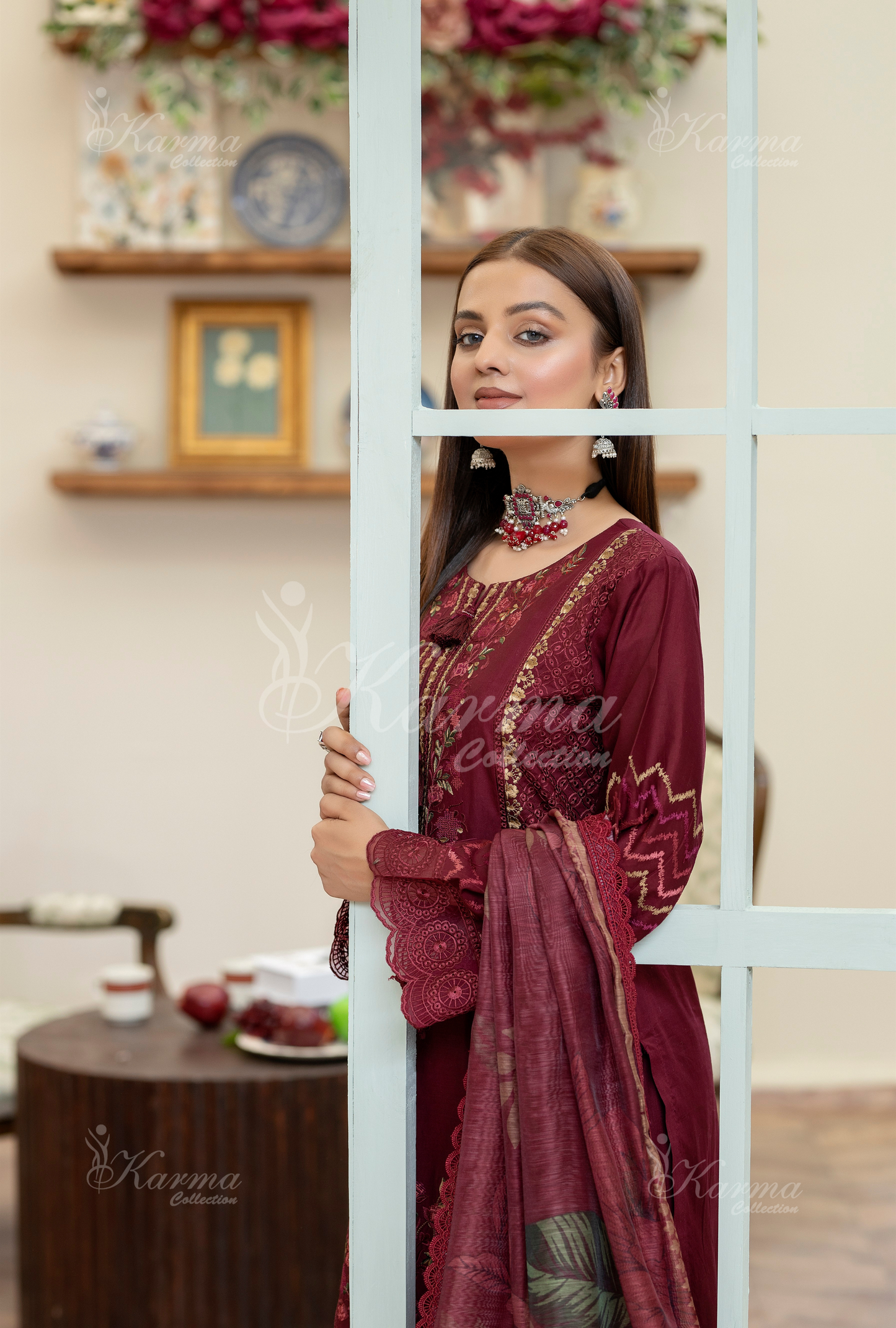 Karma 3 Piece Embroidered Suit