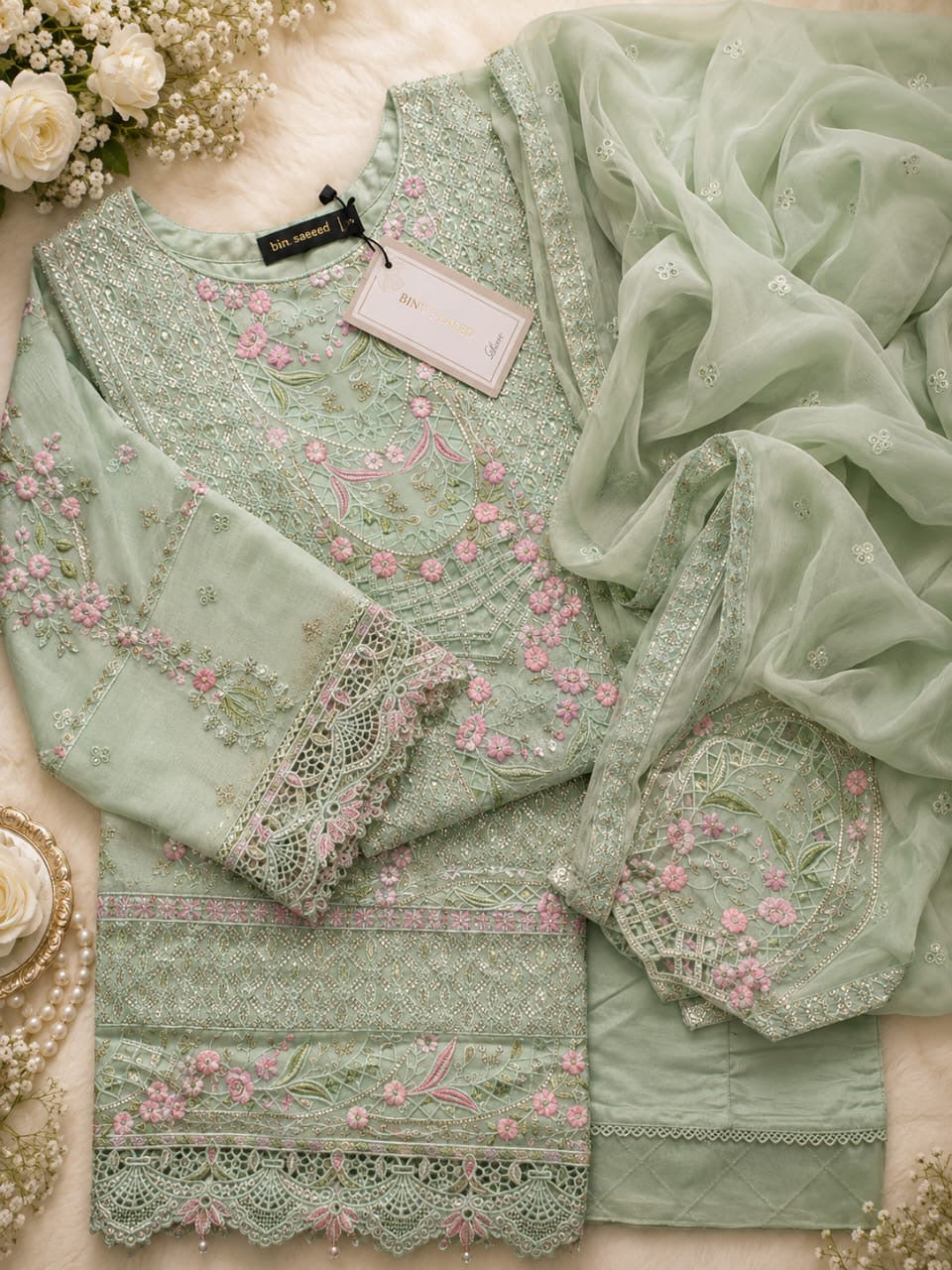 Luxury Embriorderd 3 Piece Chiffon