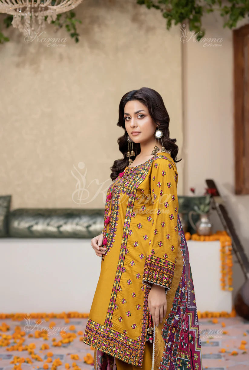 Karma 3 Piece Embroidered Suit