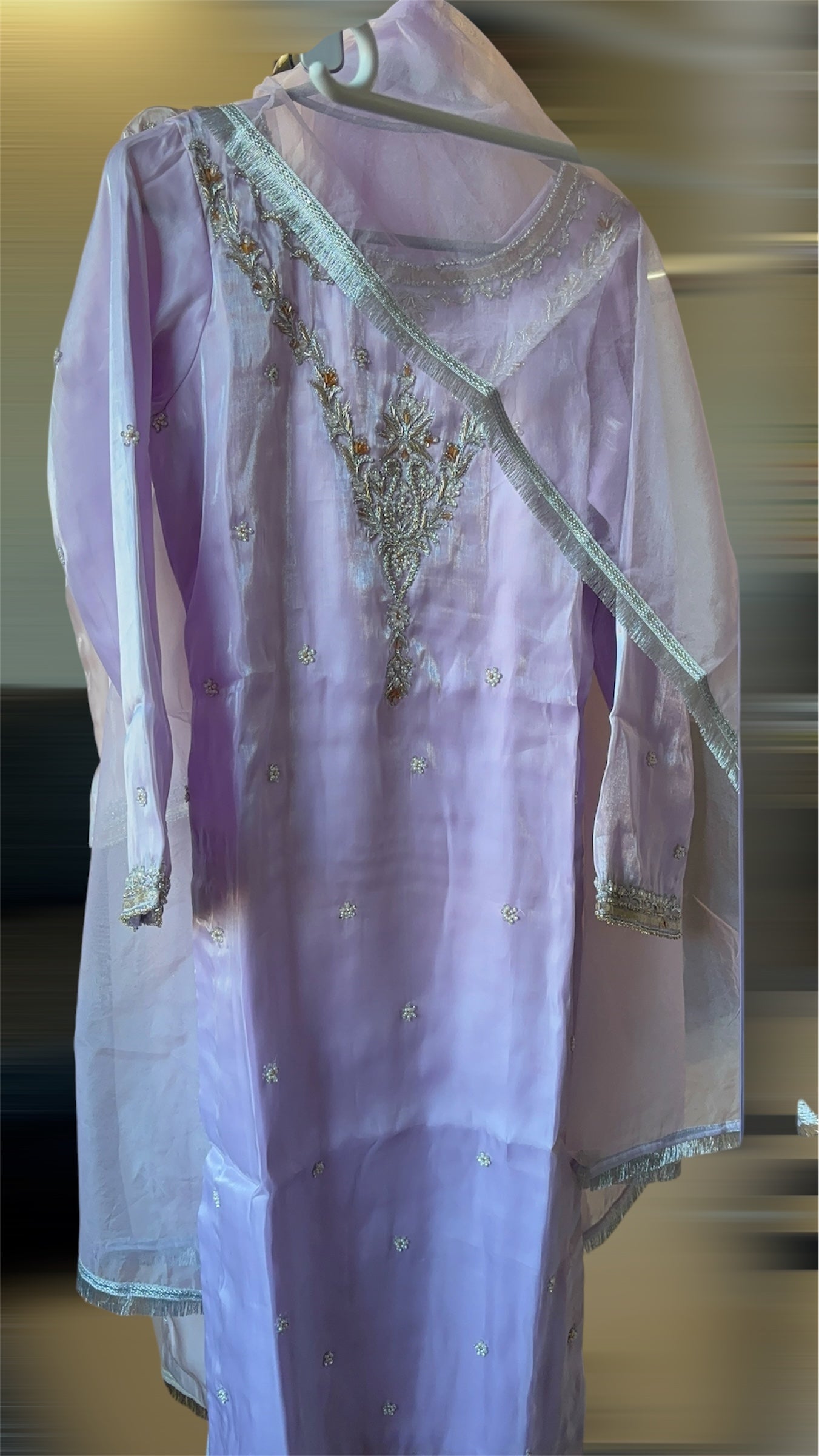 AMAL by BF - 3 Piece Embroidered Shesha Silk Suit