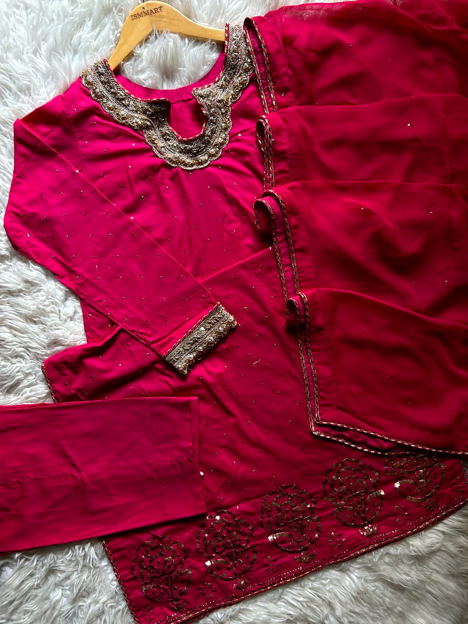 3 Piece Embroidered Suit