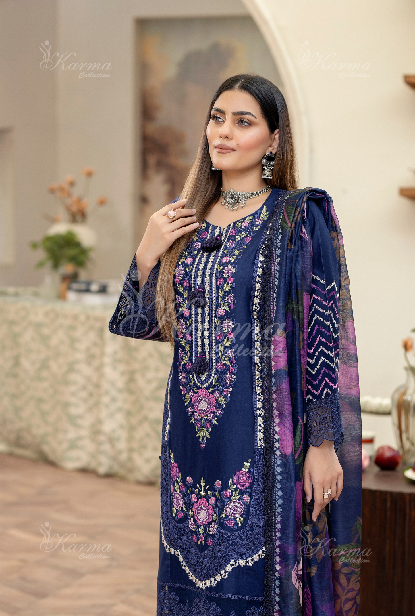 Karma 3 Piece Embroidered Suit