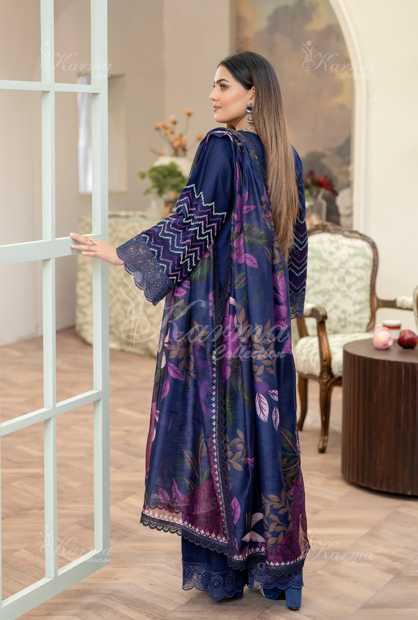 Karma 3 Piece Embroidered Suit