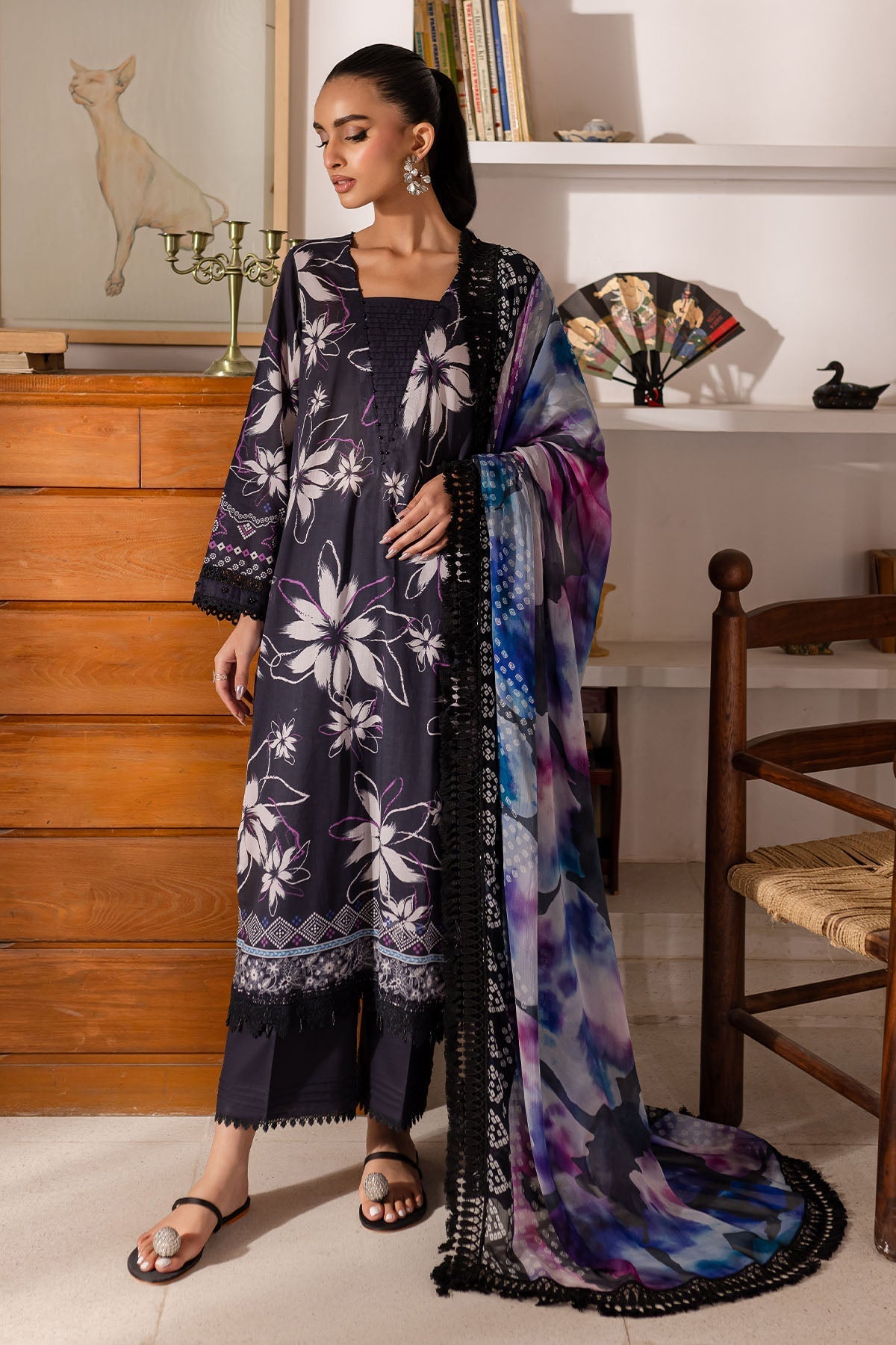 Nureh Printed Three Piece