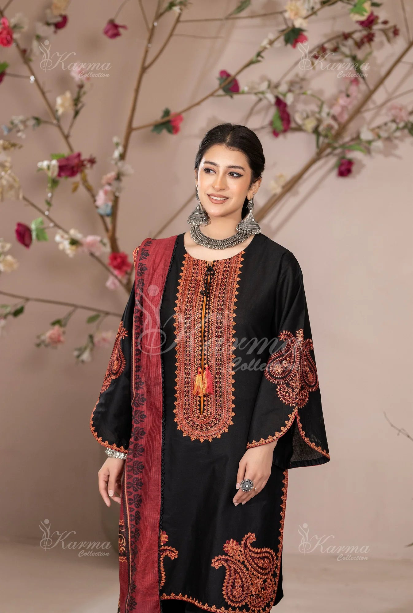 Karma 3 Piece Embroidered Suit