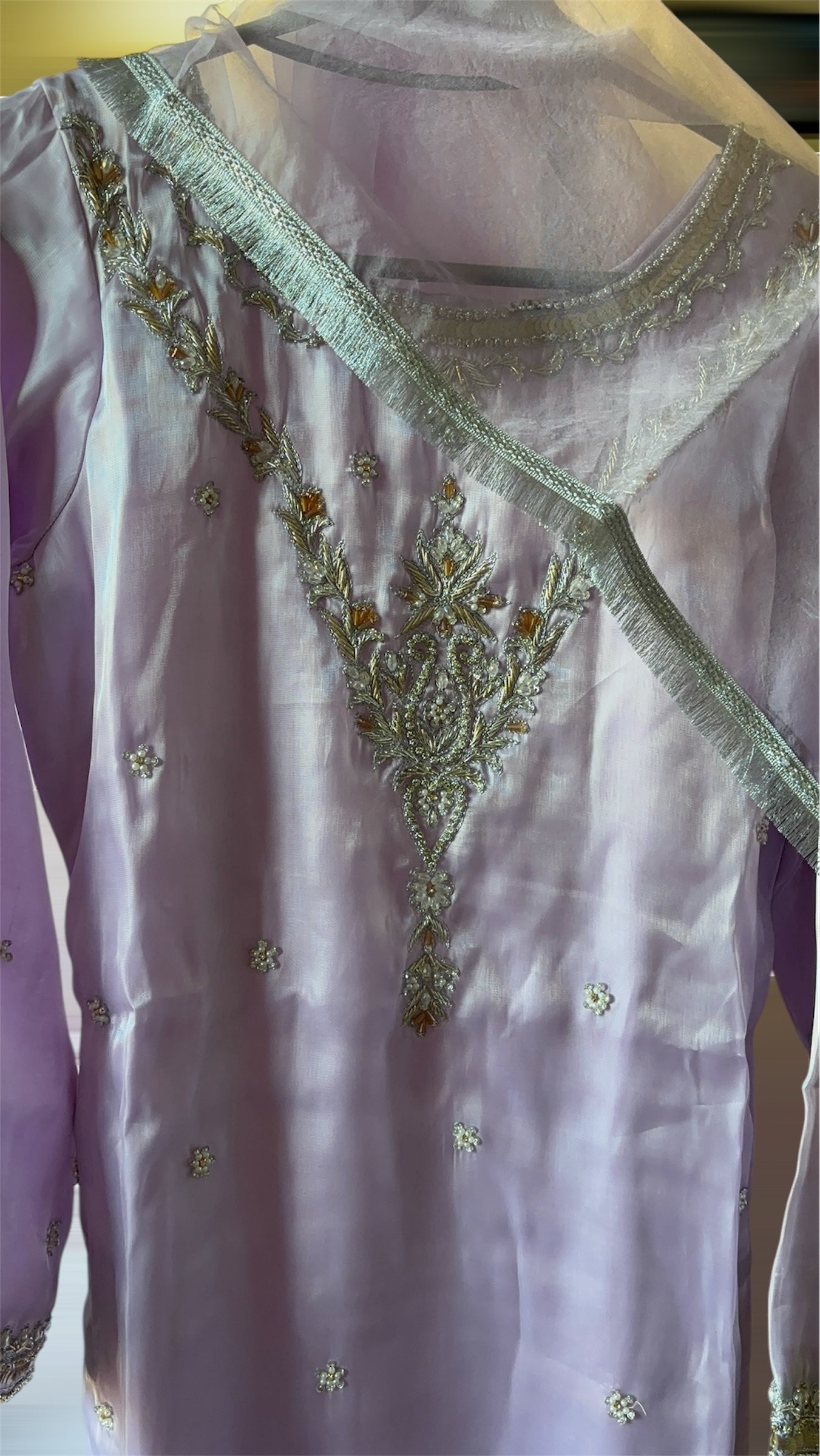 AMAL by BF - 3 Piece Embroidered Shesha Silk Suit