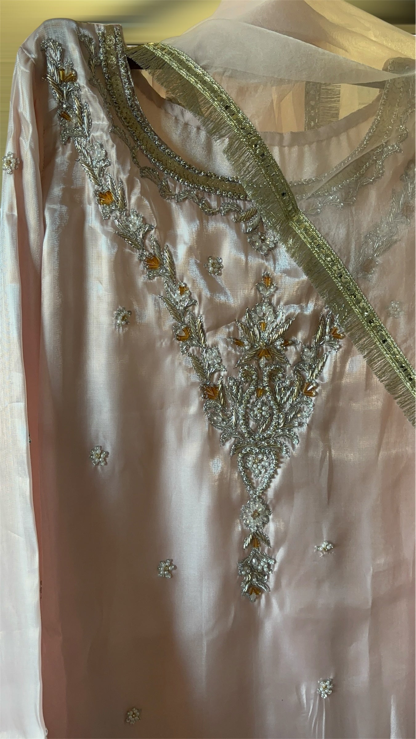 AMAL by BF - 3 Piece Embroidered Shesha Silk Suit