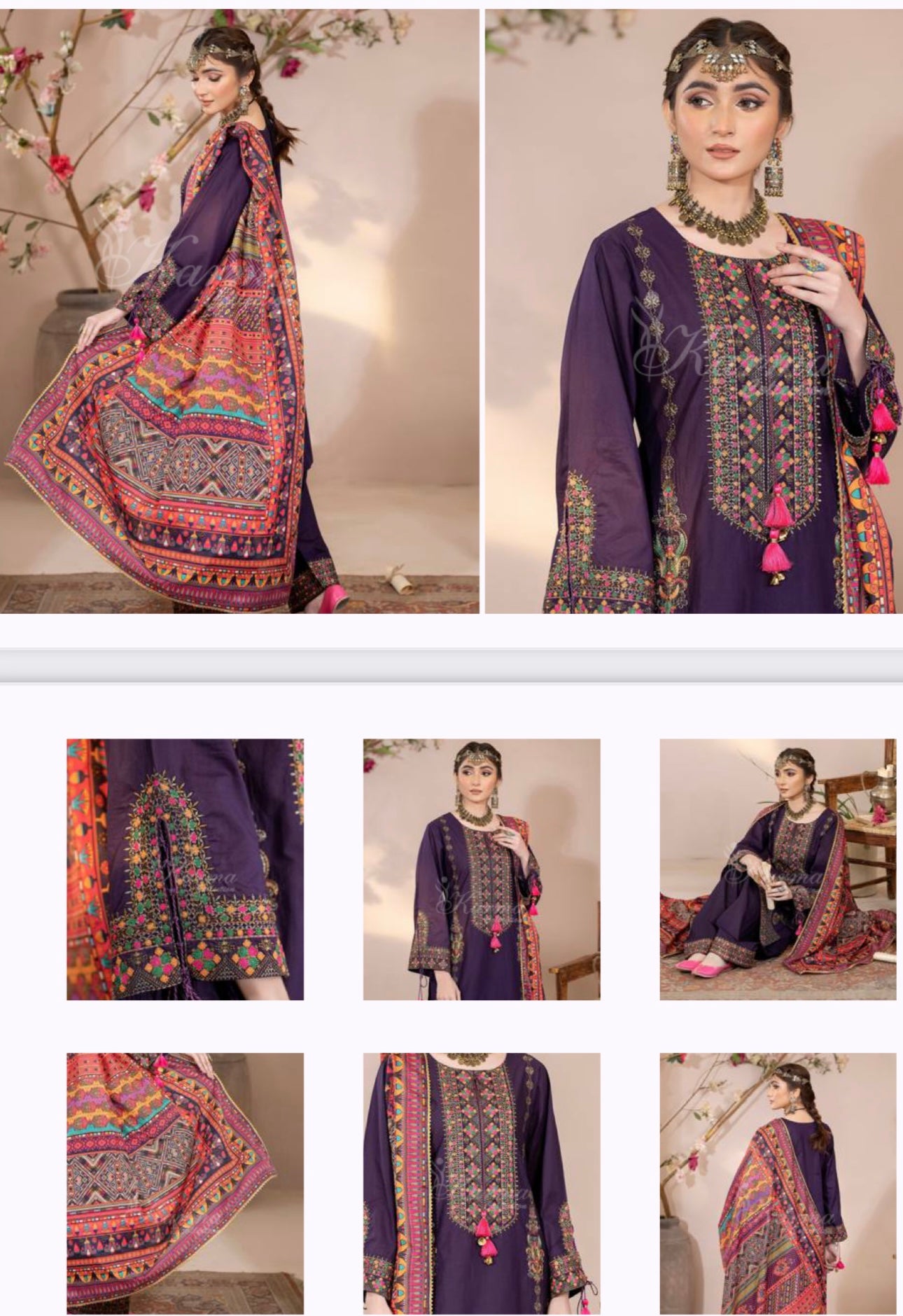 Karma 3 Piece Embroidered Suit