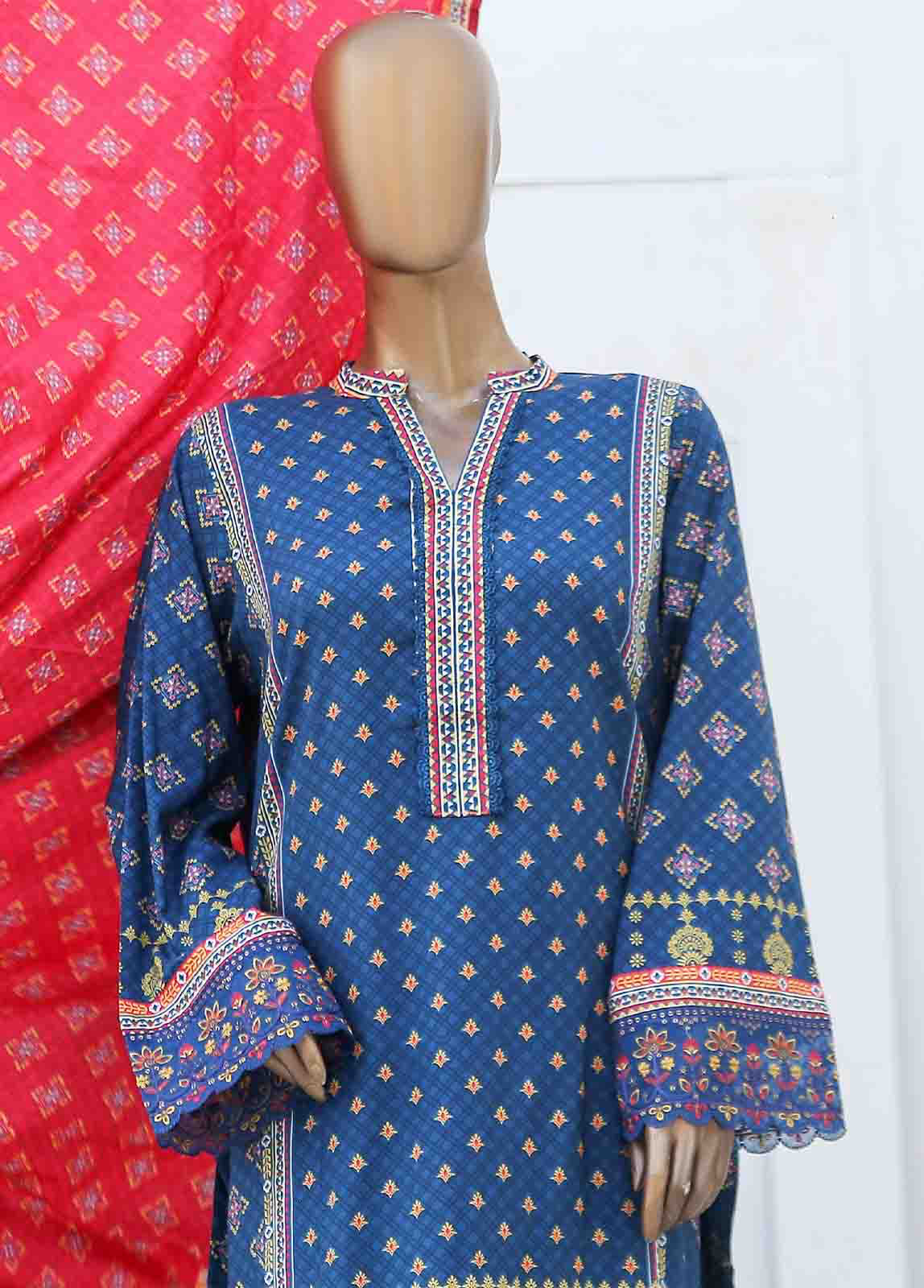 Bin Saeed 3 Piece Linen Embroidered Stitched Suit