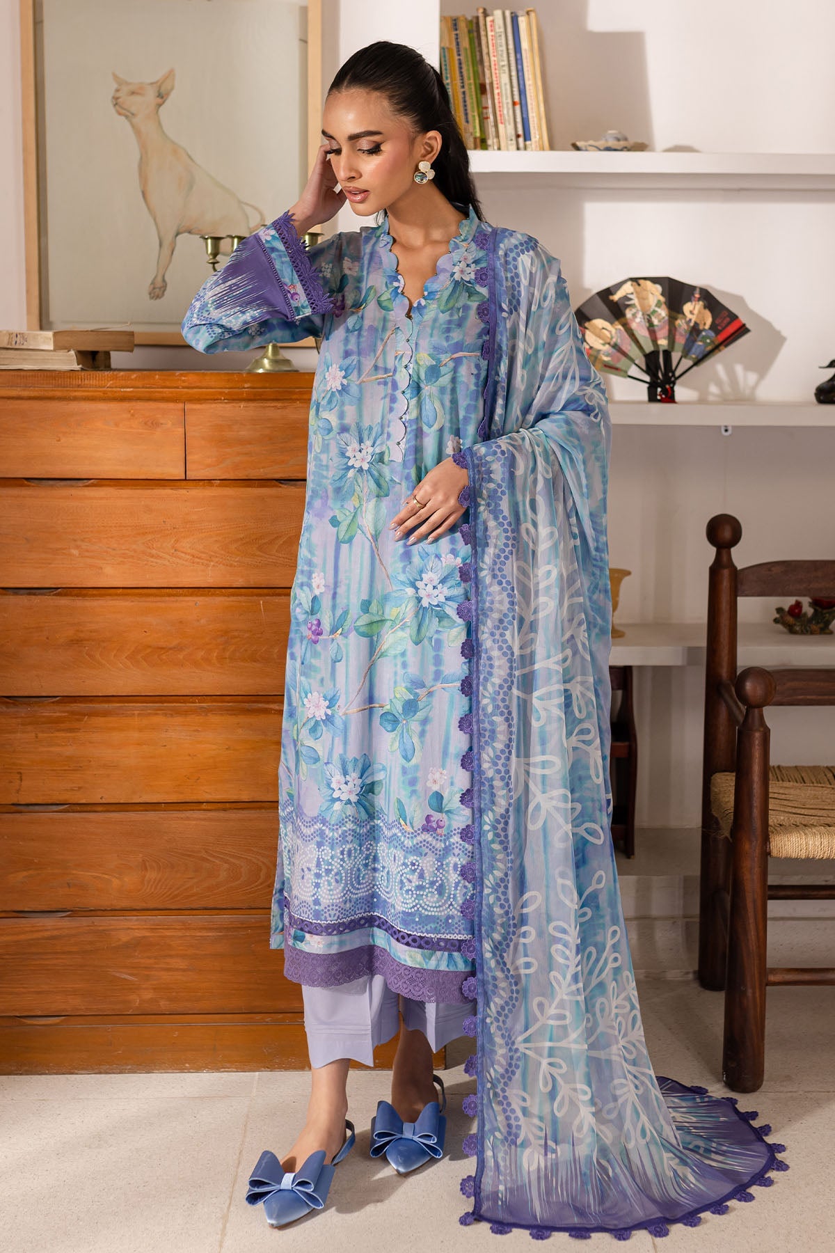 Nureh Printed Three Piece