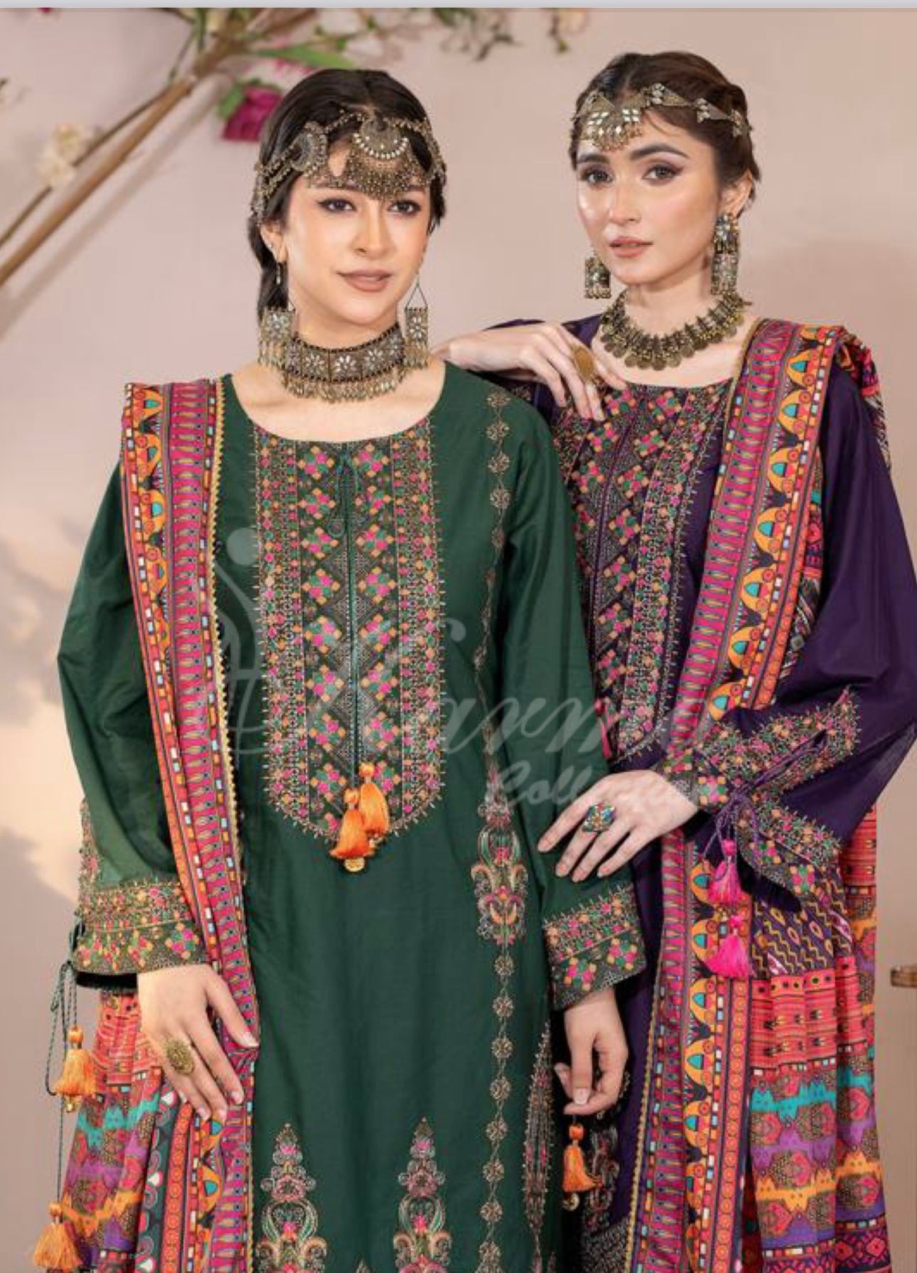 Karma 3 Piece Embroidered Suit