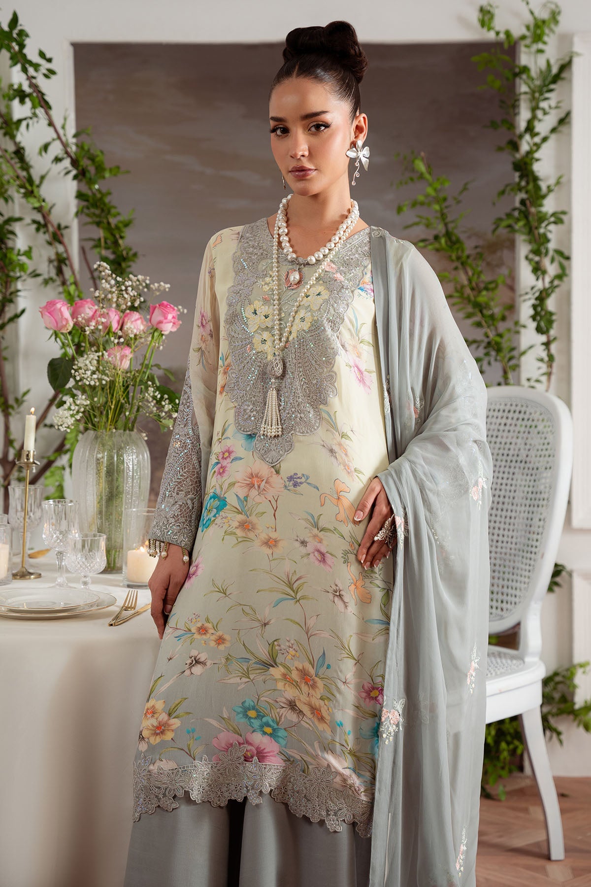 Nureh Luxury Embroidered Chiffon