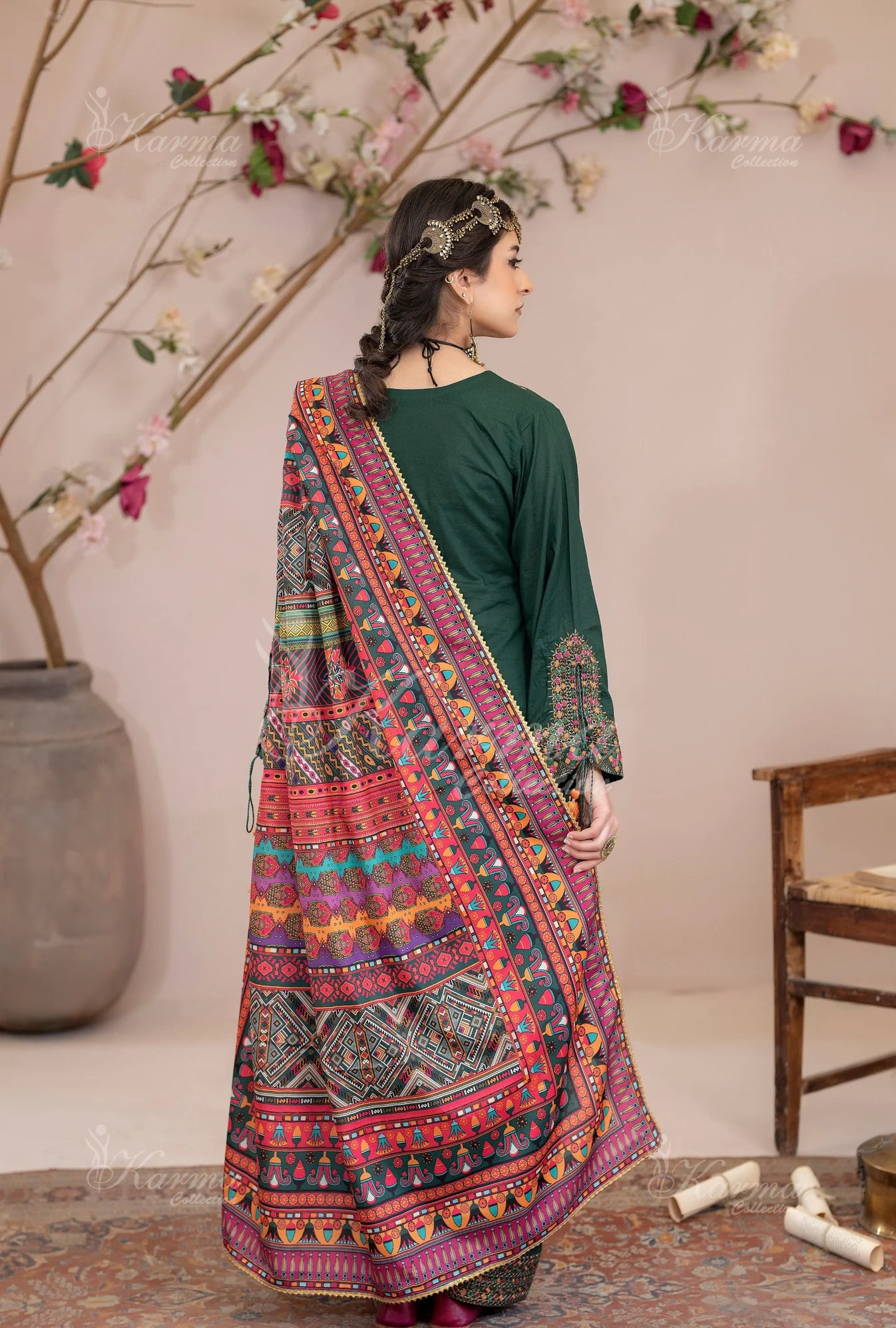 Karma 3 Piece Embroidered Suit