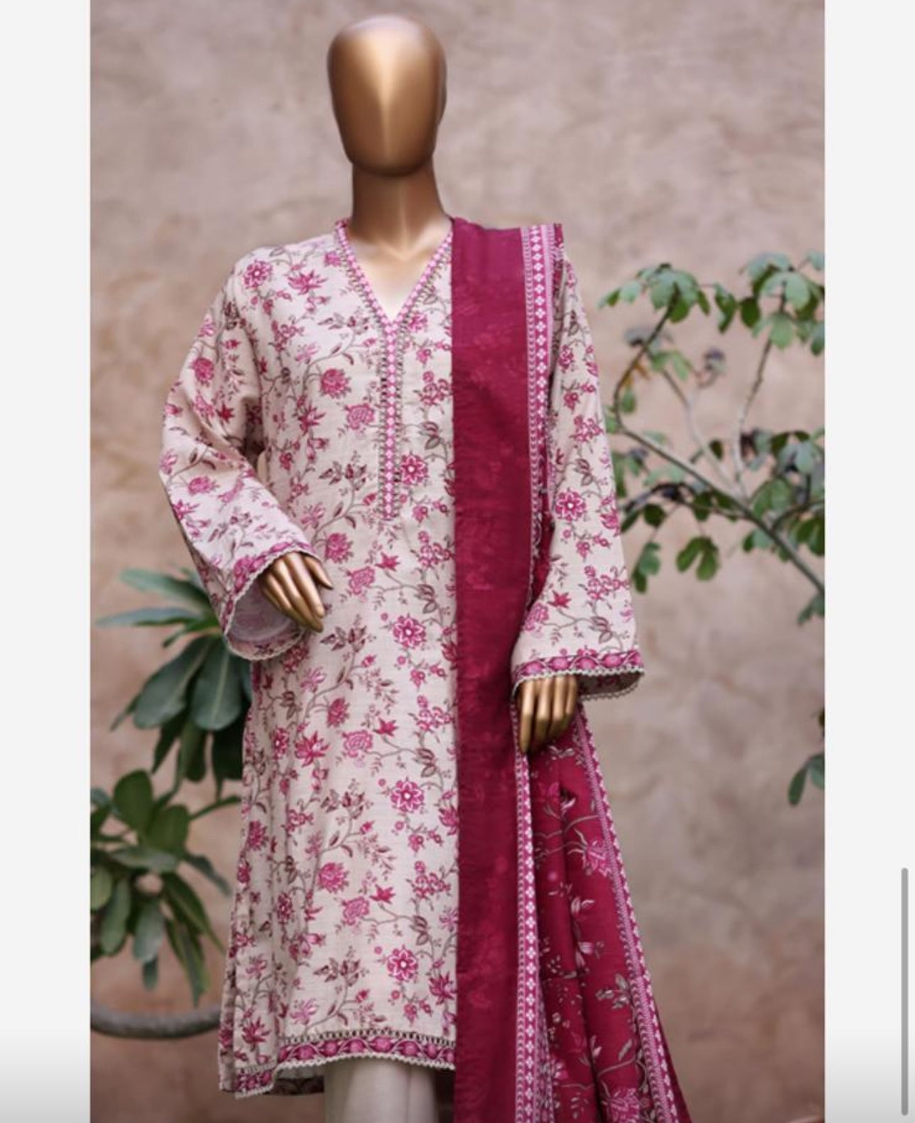 Bin Saeed Embroidered 3 Piece Suit