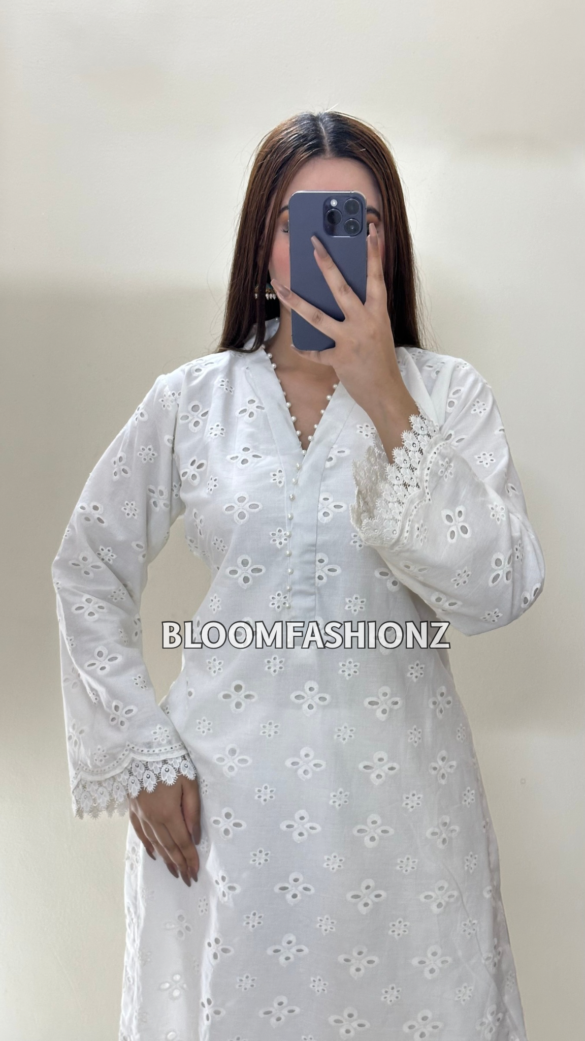 3 Piece Chikenkari Lawn Suit White