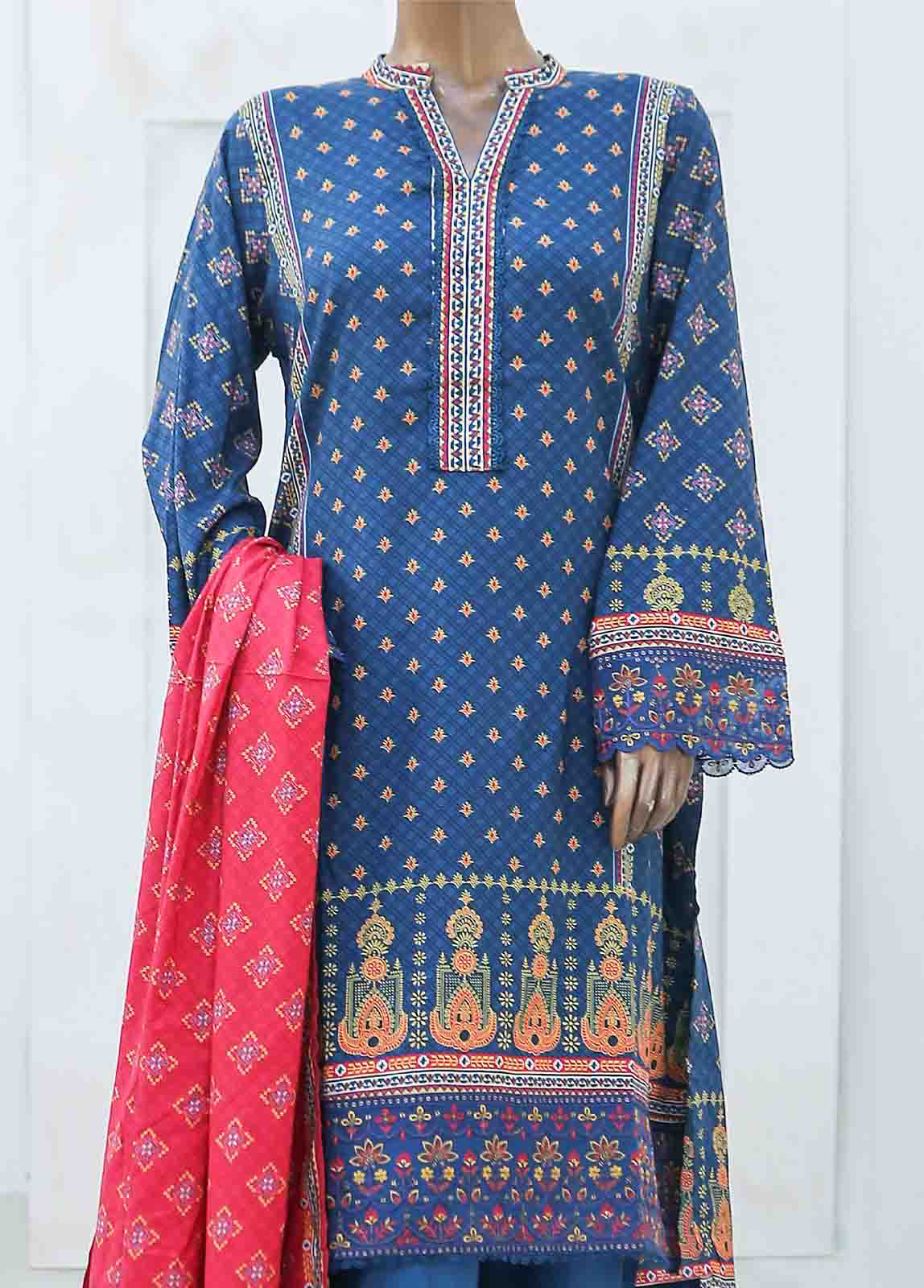 Bin Saeed 3 Piece Linen Embroidered Stitched Suit