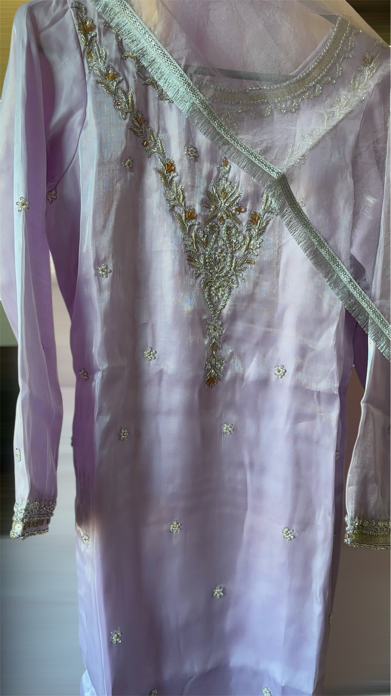AMAL by BF - 3 Piece Embroidered Shesha Silk Suit