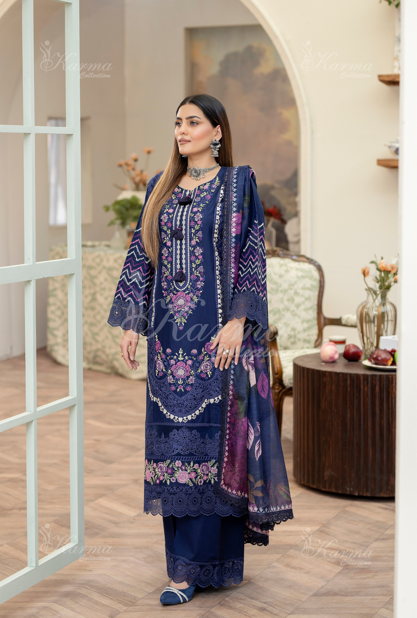 Karma 3 Piece Embroidered Suit