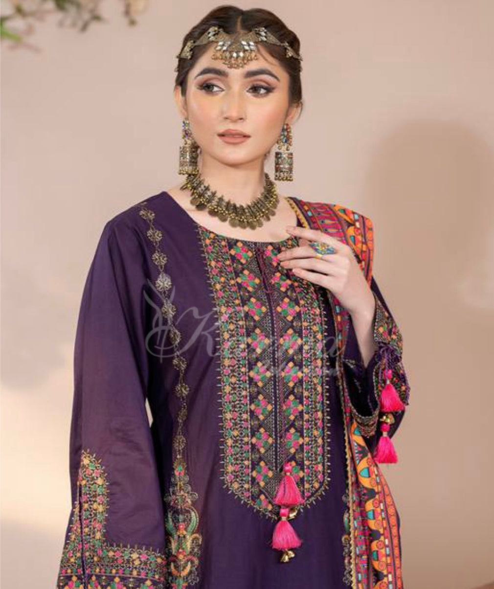 Karma 3 Piece Embroidered Suit