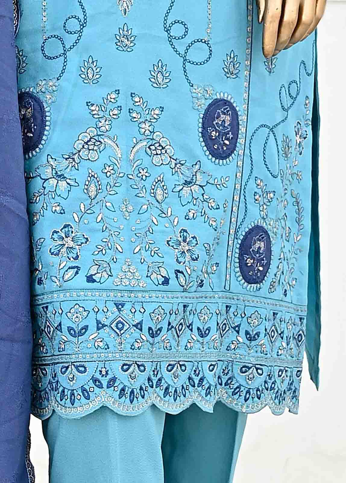 Bin Saeed Embroidered Three Piece Suit