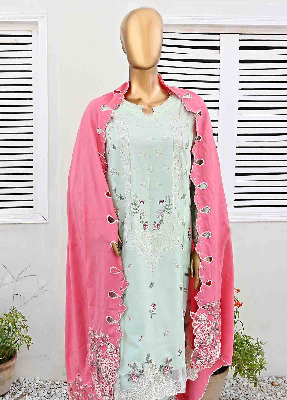 Bin Saeed Embroidered Three Piece Suit