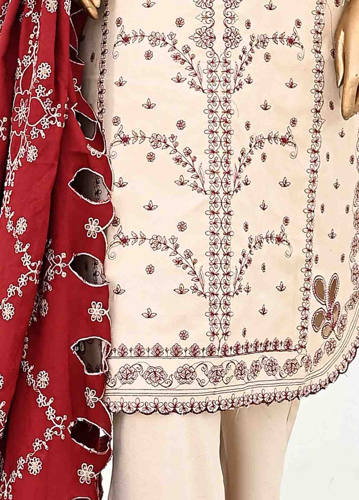 Bin Saeed Embroidered Three Piece Suit