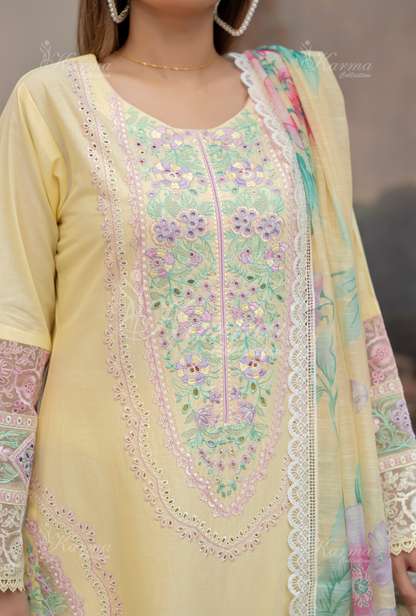 Karma 3 Piece Embroidered Suit