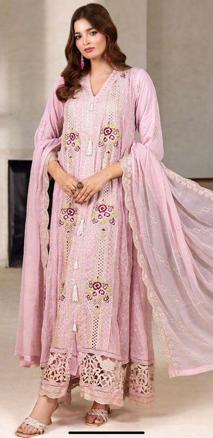 Embriordered Chiffon Gown
