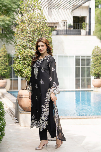 Raniyah- 3 Piece Linen Ready-to-wear