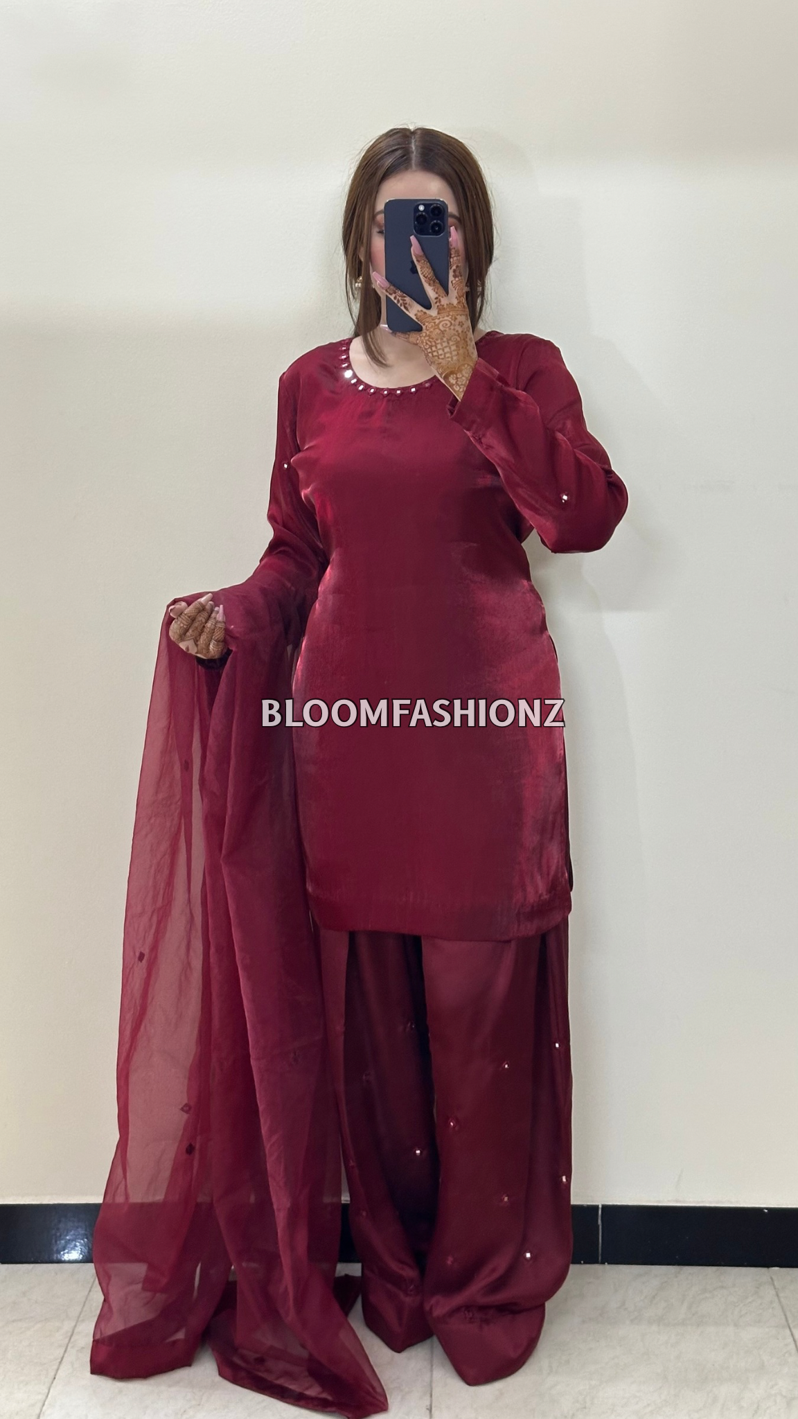 3 Piece Silk Farshi Suit