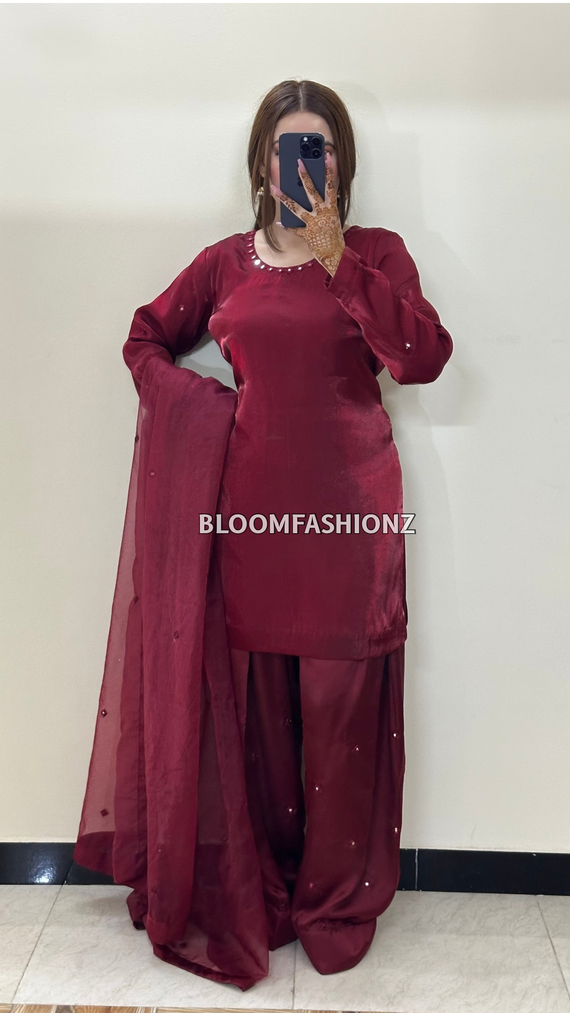 3 Piece Silk Farshi Suit