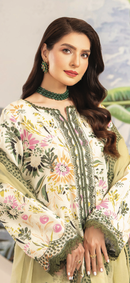 Embroidered Karandi Three Piece Suit