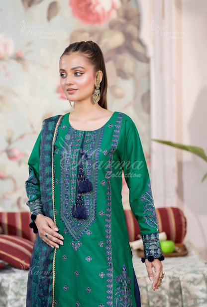 Karma 3 Piece Embroidered Suit