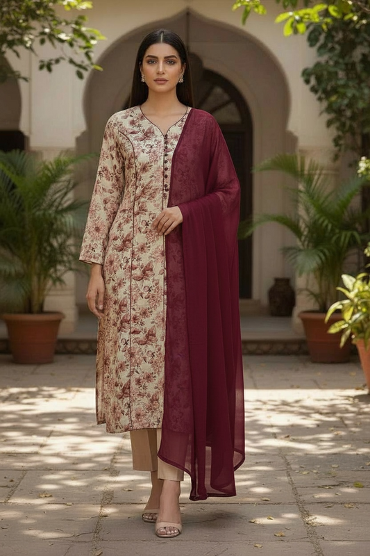 3 Piece Printed suit