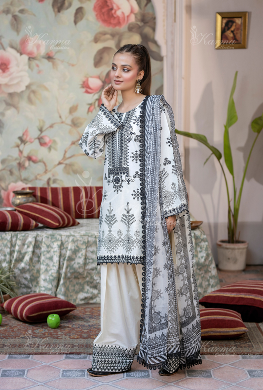 Karma 3 Piece Embroidered Suit