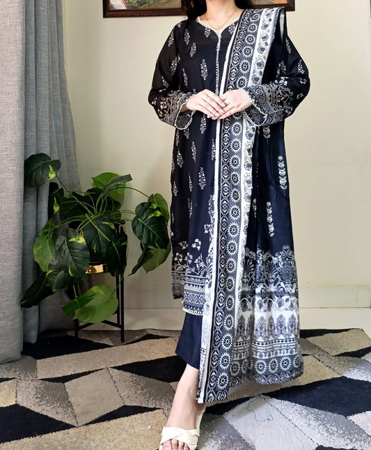 Lawn Three Piece Suit