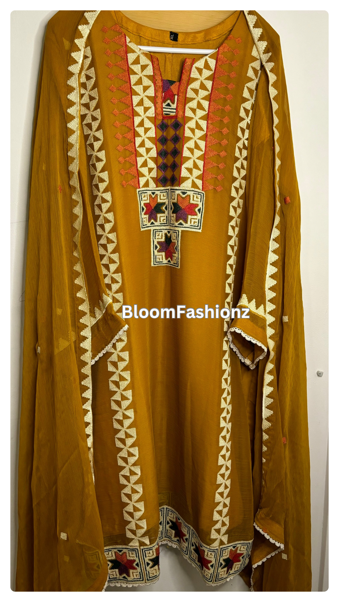 Ayat Three Piece Embroidered Chiffon Suit