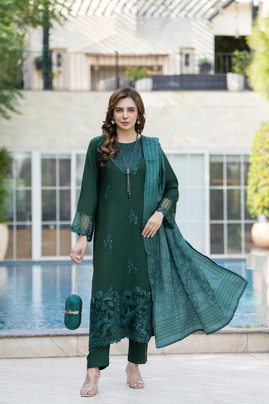 Raniyah- 3 Piece Linen Ready-to-wear