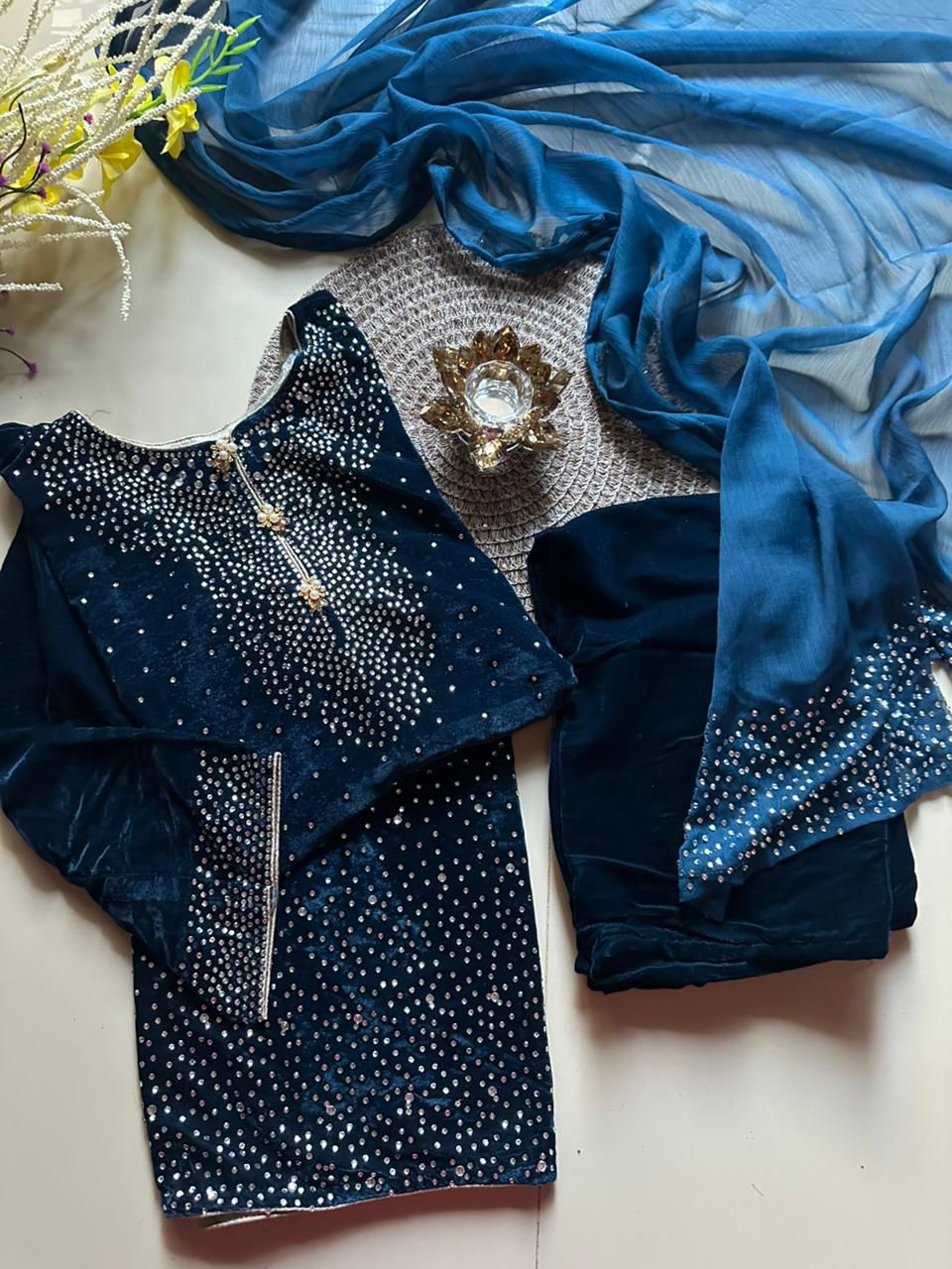 Jasmin 3 Piece Velvet Suit